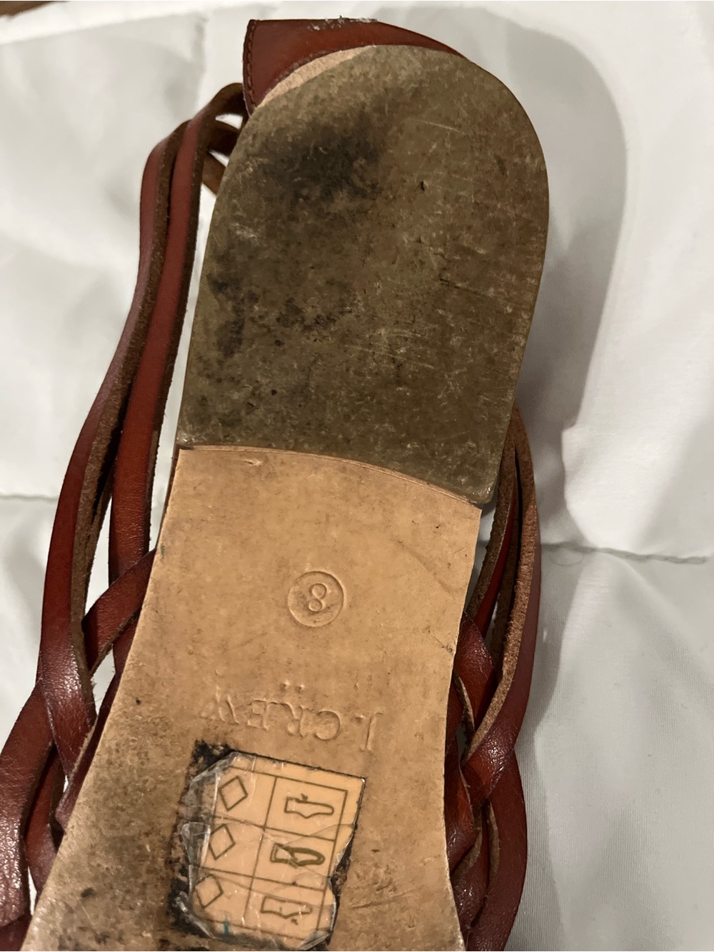 J. Crew Brown Woven faux Leather Slingback Sandals, women’s size 8 - Picture 5 of 6